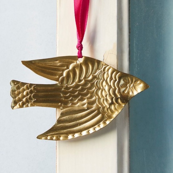 Free People Other - Free People DOVE gilded Tin Ornament NWT